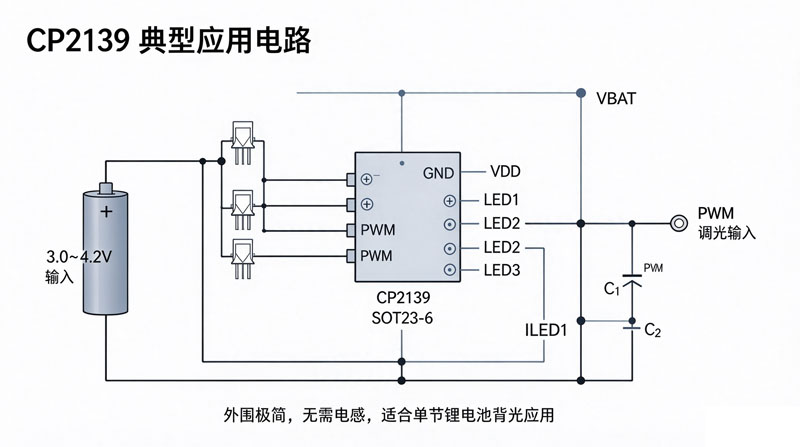 CP2139 典型应用原理图